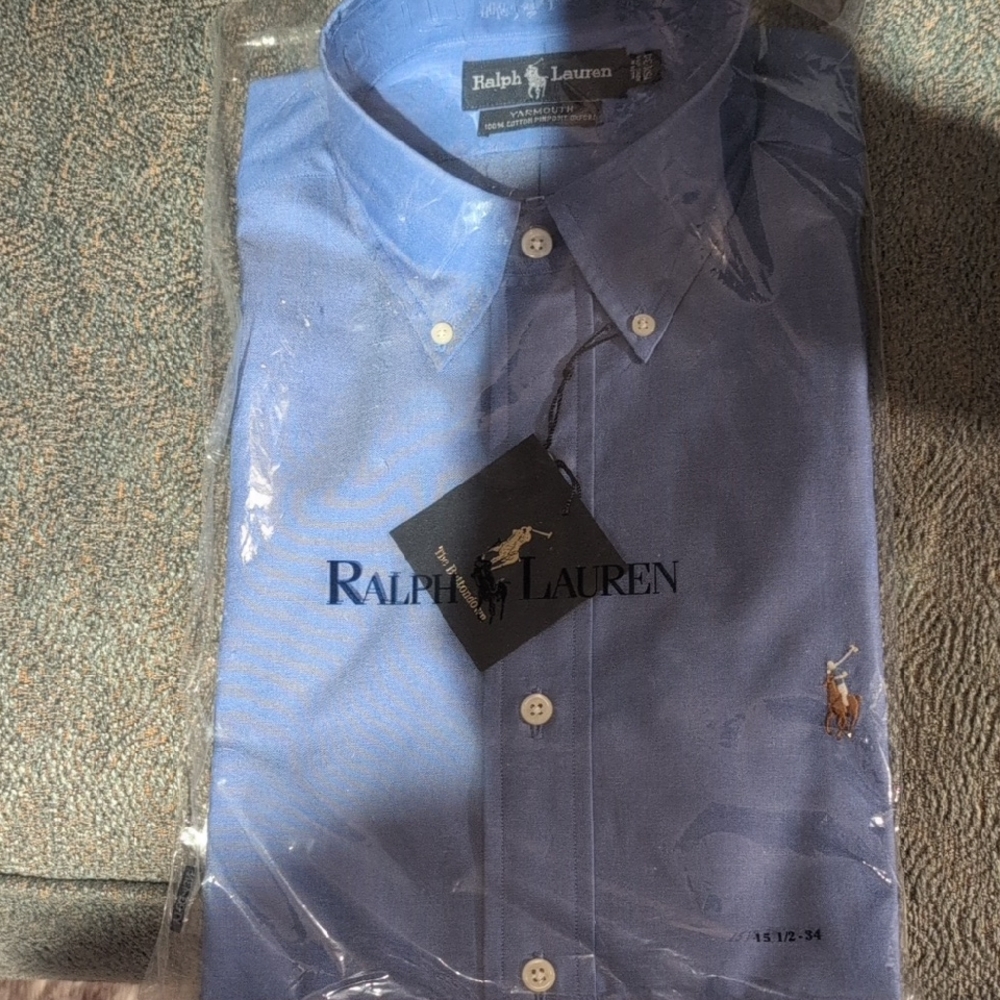Ralph Lauren Men's Classic Blue Button-Down Shirt